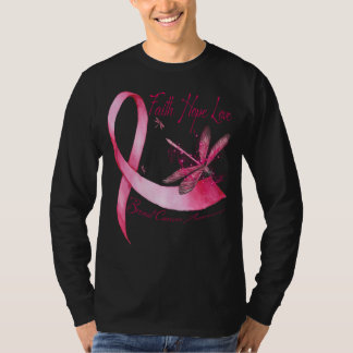 Faith Hope Liebe Dragonfly Pink Ribbon Brust Cance T-Shirt