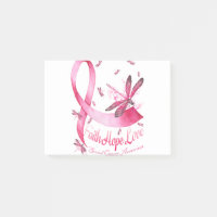 Faith Hope Liebe Dragonfly Pink Ribbon Brust