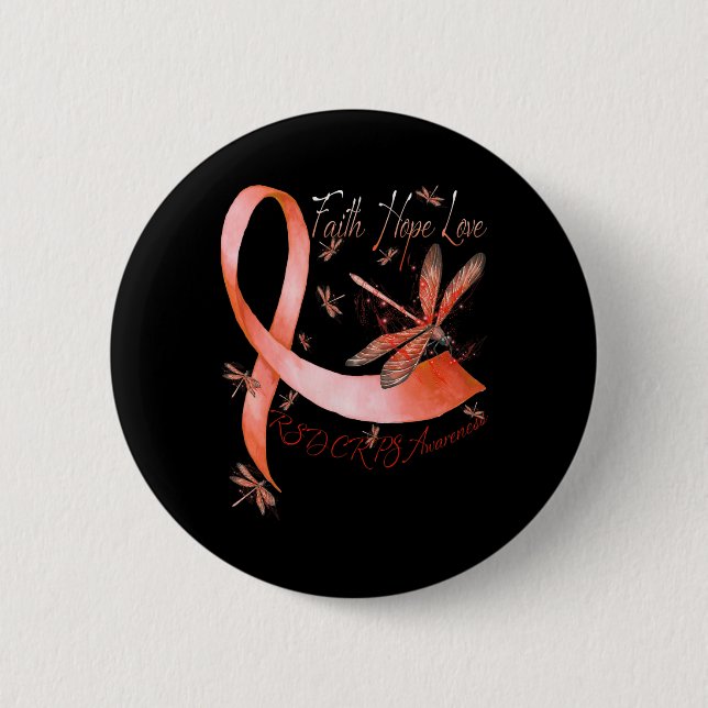 Faith Hope Liebe Dragonfly RSD CRPS Bewusstsein Button (Vorderseite)