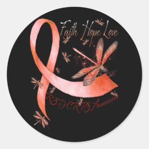 Faith Hope Liebe Dragonfly Rsd Crps Bewusstsein Runder Aufkleber