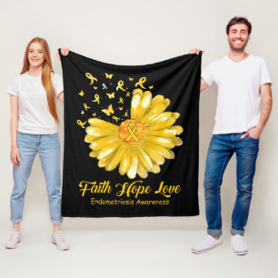 Faith Hope Liebe Endometriose Bewusstsein Fleecedecke