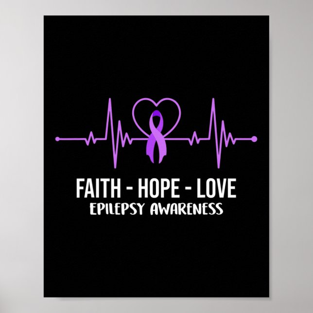 Faith Hope Liebe Epilepsy Awareness Costume Warrio Poster (Vorne)