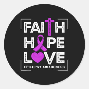Faith Hope Liebe Epilepsy Bewusstsein Runder Aufkleber