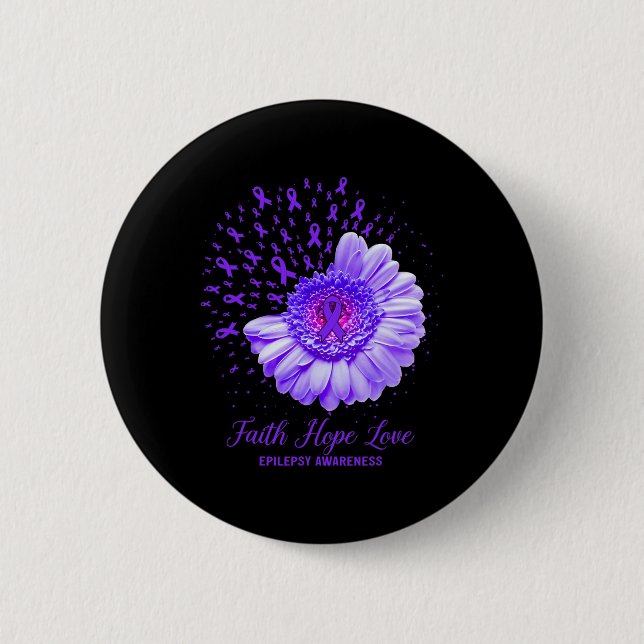 Faith Hope Liebe Epilepsy Bewusstsein Überlebende  Button (Vorderseite)