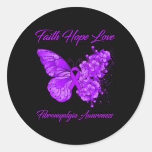Faith Hope Liebe Fibromyalgie Bewusstsein Runder Aufkleber