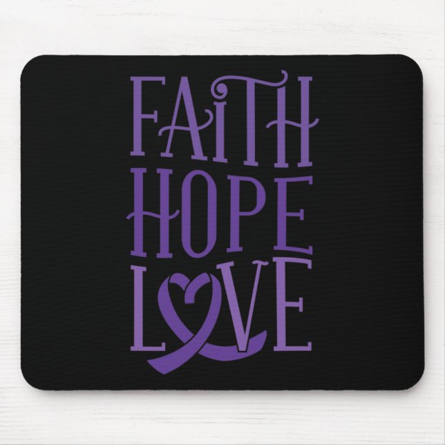 Faith Hope Liebe - Fibromyalgie Bewusstseinsförder Mousepad (Vorne)