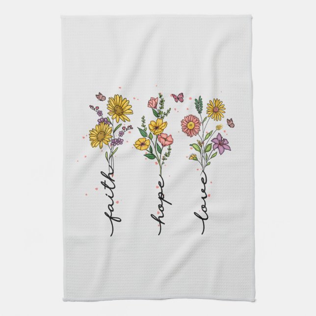 Faith-Hope-Liebe Geschirrtuch (Vertikal)