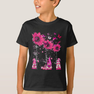 Faith Hope Liebe Gnome Ribbon Breast Cancer Awaren T-Shirt