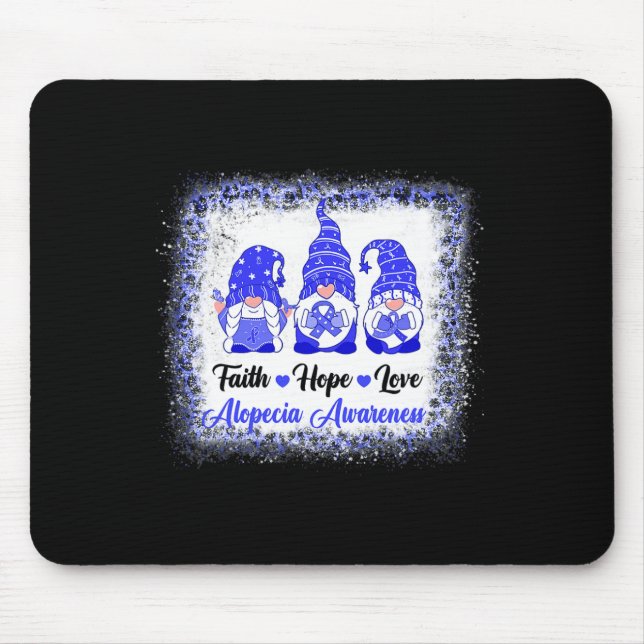 Faith Hope Liebe Gnomes Alopecia Sensibilisierungs Mousepad (Vorne)