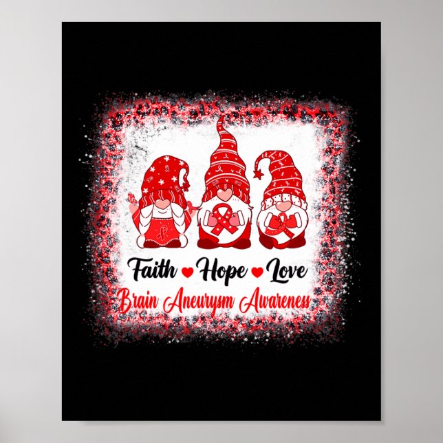 Faith Hope Liebe Gnomes Brain Aneurysm Awareness L Poster (Vorne)