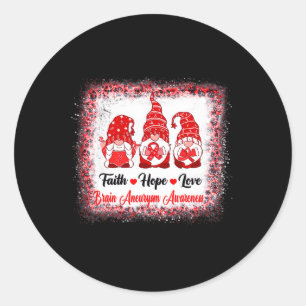 Faith Hope Liebe Gnomes Brain Aneurysm Awareness L Runder Aufkleber