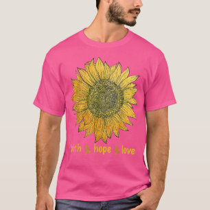Faith Hope Liebe Gold Sonnenblumen Kinderkrebs Aw T-Shirt