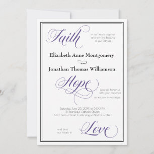 Faith Hope Liebe Graceful Script Wedding Einladung