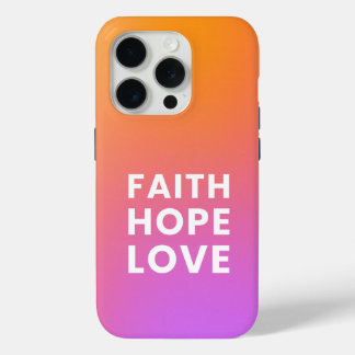 Faith Hope Liebe Gradient Color Orange Lila Case-Mate iPhone Hülle