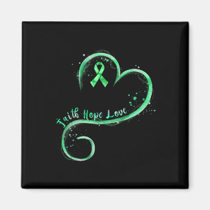 Faith Hope Liebe Green Ribbon Kidney Disease Aware Magnet