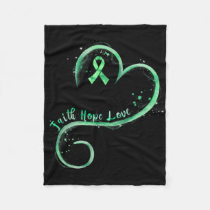 Faith Hope Liebe Green Ribbon Mental Health Awaren Fleecedecke