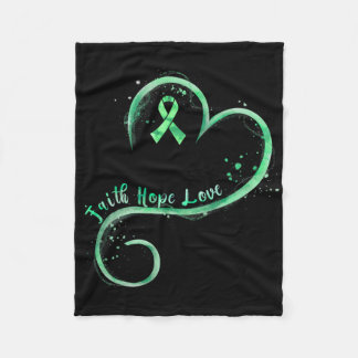 Faith Hope Liebe Green Ribbon Mental Health Awaren Fleecedecke