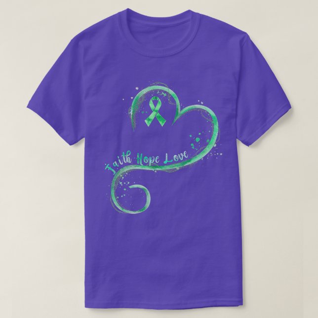 Faith Hope Liebe Green Ribbon Mental Health Awaren T-Shirt (Design vorne)