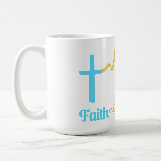 Faith Hope Liebe Hearts Kaffeetasse (Links)