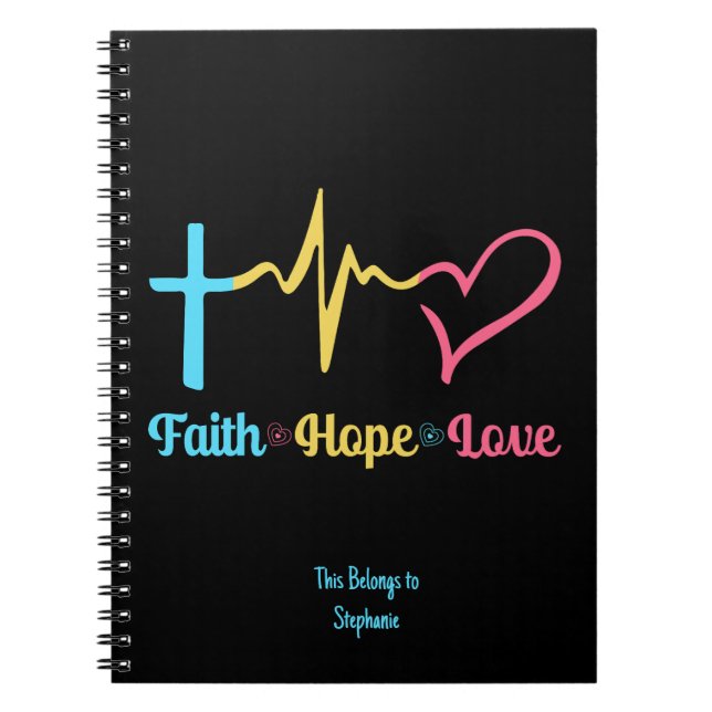 Faith Hope Liebe Hearts Notizblock (Vorderseite)