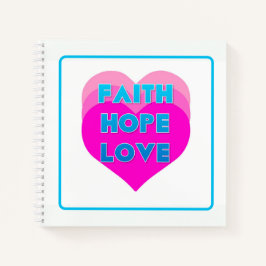 Faith Hope Liebe Hearts Spiral Notebook Notizbuch