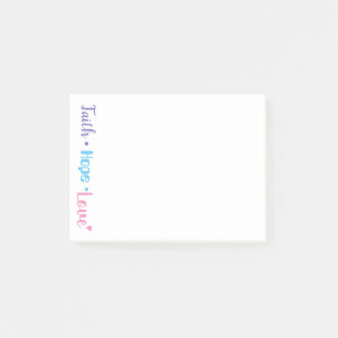 Faith Hope Liebe Herz Inspiration Christlich 4x3 Post-it Klebezettel