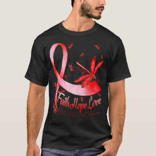 Faith Hope Liebe Hiv Aids Awareness Dragonfly T-Shirt