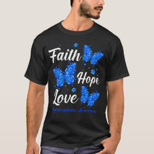 Faith Hope Liebe Hydrocephalus Awareness Butterfly T-Shirt