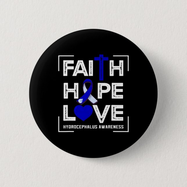 Faith Hope Liebe Hydrocephalus Bewusstsein 1 Button (Vorderseite)