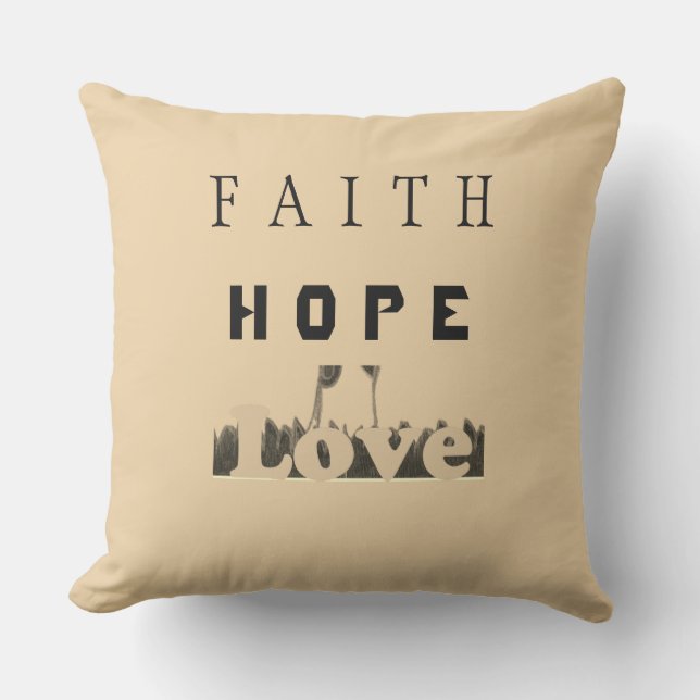 Faith Hope Liebe Inspiration Text Design Kissen (Vorderseite)