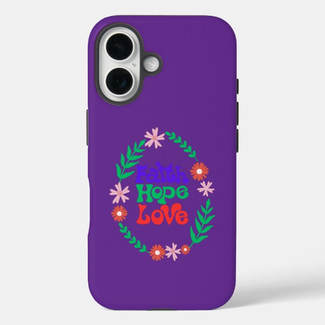 Faith hope Liebe iphone 16 case (Rückseite)