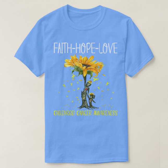 Faith Hope Liebe Kinderkrebsbewusstsein Sonnenflus T-Shirt (Design vorne)