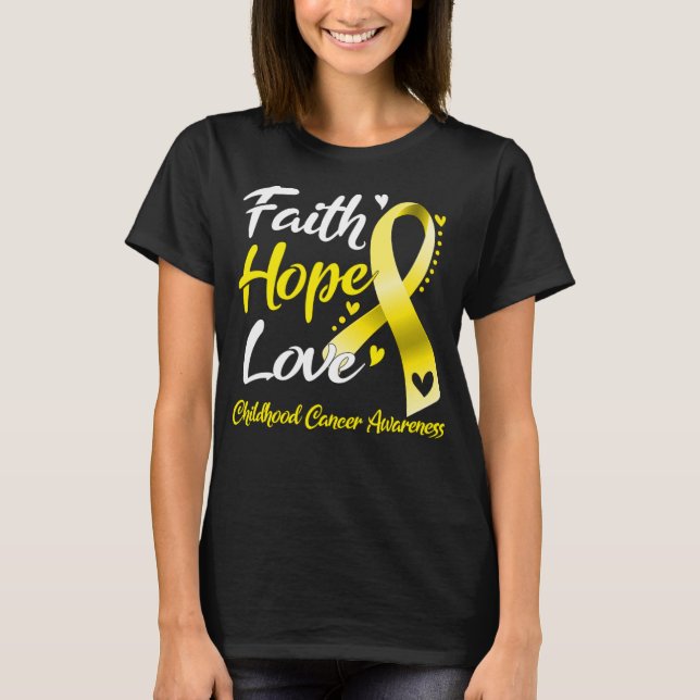 Faith Hope Liebe Kinderkrebsbewusstsein T-Shirt (Vorderseite)