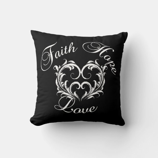 Faith Hope Liebe Kissen (Vorderseite)