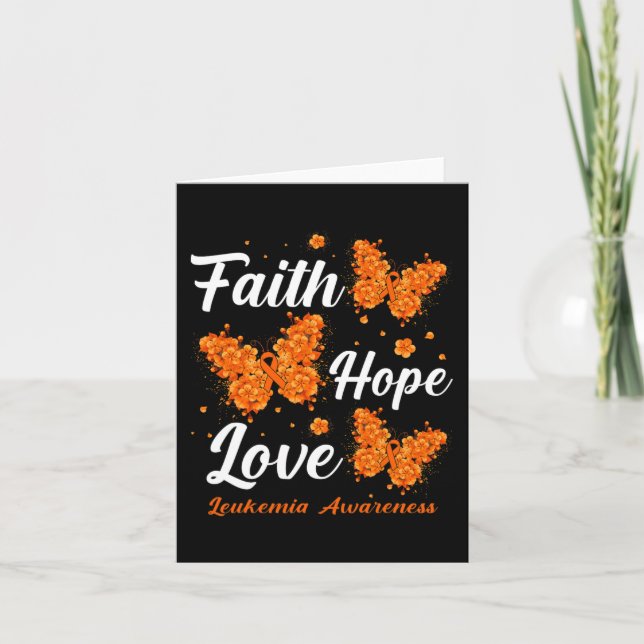 Faith Hope Liebe Leukemia Awareness Butterfly Karte (Vorderseite)