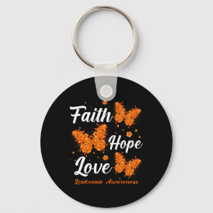 Faith Hope Liebe Leukemia Awareness Butterfly Schlüsselanhänger