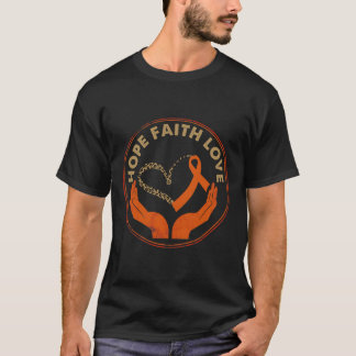 Faith Hope Liebe Leukemia Awareness Heart Orange R T-Shirt