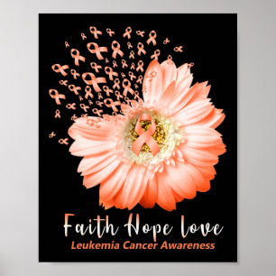 Faith Hope Liebe Leukemia Awareness Orange Ribbon Poster