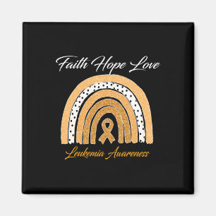 Faith Hope Liebe Leukemia Awareness Ribbon Orange Magnet