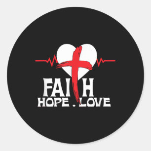 Faith Hope Liebe Liebe Jesus Christlich Weihnachte Runder Aufkleber