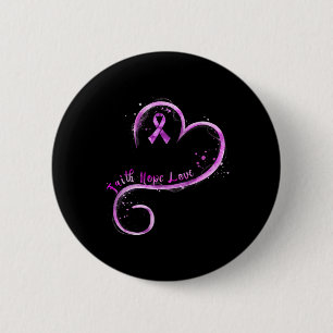 Faith Hope Liebe Lila Ribbon Überdosierung Bewusst Button