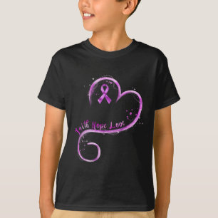 Faith Hope Liebe Lila Ribbon Überdosierung Bewusst T-Shirt