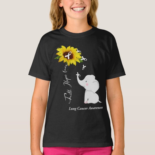 Faith Hope Liebe Lungenkrebs Bewusstsein T-Shirt (Vorderseite)