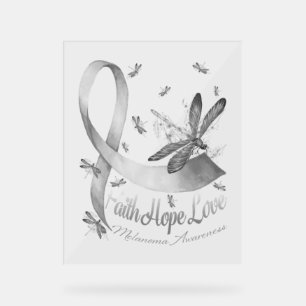 Faith Hope Liebe Melanoma Awareness Dragonfly Acrylschild
