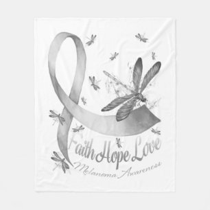 Faith Hope Liebe Melanoma Awareness Dragonfly Fleecedecke