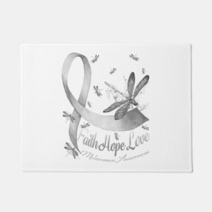 Faith Hope Liebe Melanoma Awareness Dragonfly Fußmatte