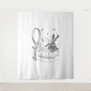 Faith Hope Liebe Melanoma Awareness Dragonfly Wandteppich