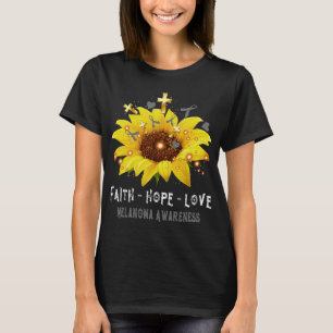 Faith Hope Liebe Melanoma Awareness Support Melano T-Shirt