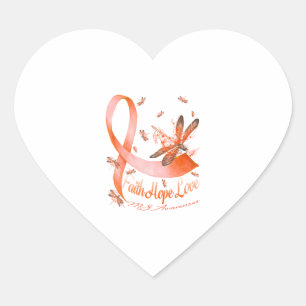 Faith Hope Liebe MS Awareness Dragonfly Herz-Aufkleber