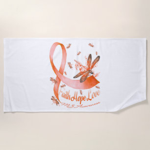 Faith Hope Liebe MS Awareness Dragonfly Strandtuch